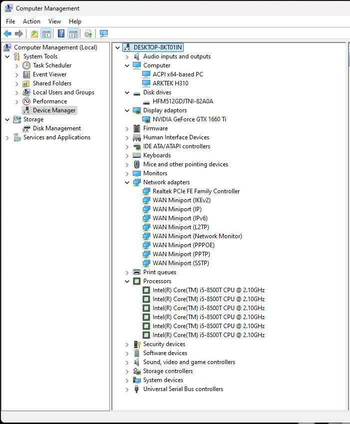 Gaming PC with ARGB, GTX1660 Ti 6Gb GPU, i5-8500T CPU, 16Gb RAM, 512Gb NvMe, Win 11 Pro