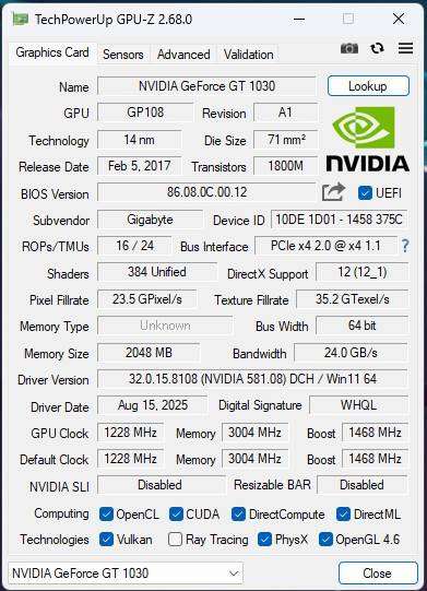 Windows 11 Desktop PC, GT 1030 2Gb GPU, i5-4440 CPU, 8Gb RAM, 256Gb NvMe, DVD, Win 11 Pro