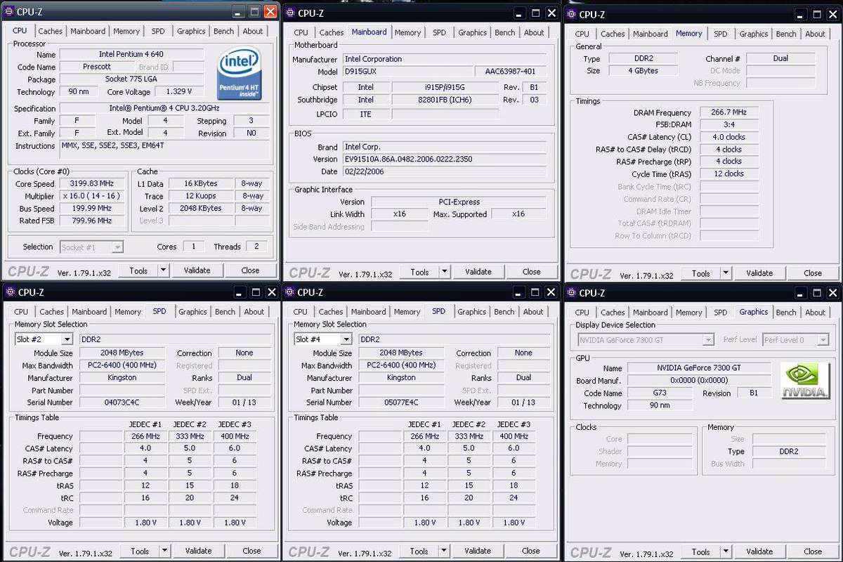 Vintage XP 32bit Desktop, GF 7300 GT 256Mb GPU, P4 640 CPU, 4Gb RAM, 120Gb SSD, DVD, Win XP32bit