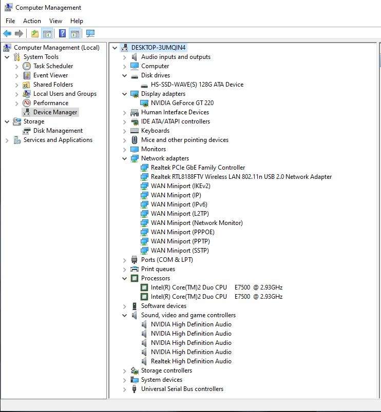 Windows 10 Desktop PC, GT220 1Gb GPU, Core2 Duo E7500 CPU, 4Gb RAM, 128Gb SSD, DVD, Win 10 Pro