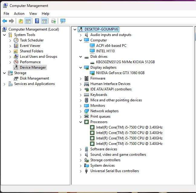 Gaming PC with ARGB, GTX1060 6Gb GPU, i5-7500 CPU, 16Gb RAM, 512Gb NvMe, Win 11 Pro