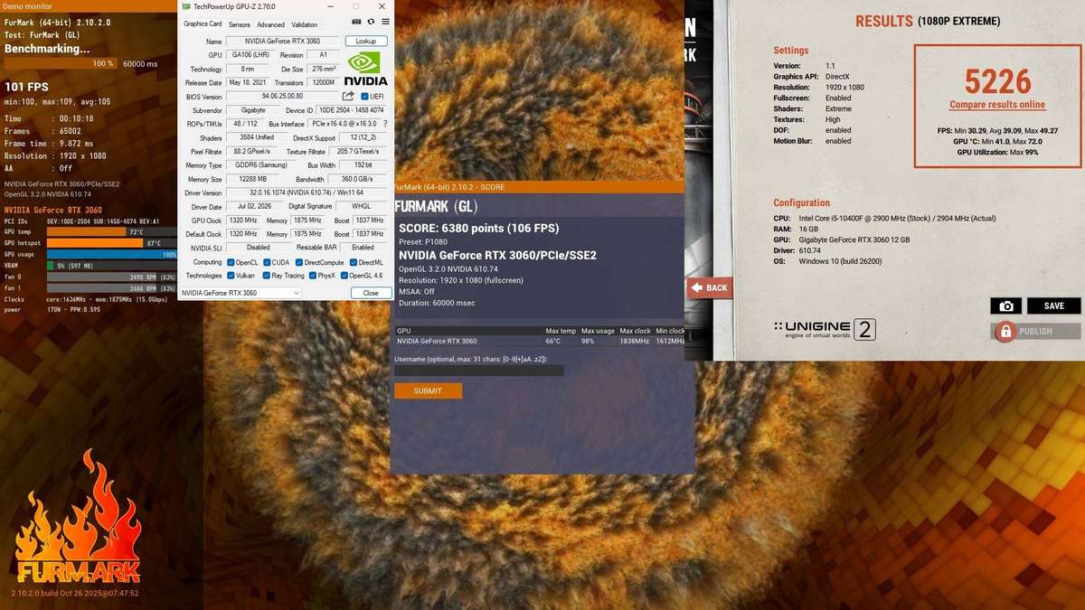 Gaming PC with ARGB, RTX 3060 12Gb GPU, i5 10400F CPU, 16Gb RAM, 500Gb NvMe, Win 11 Pro