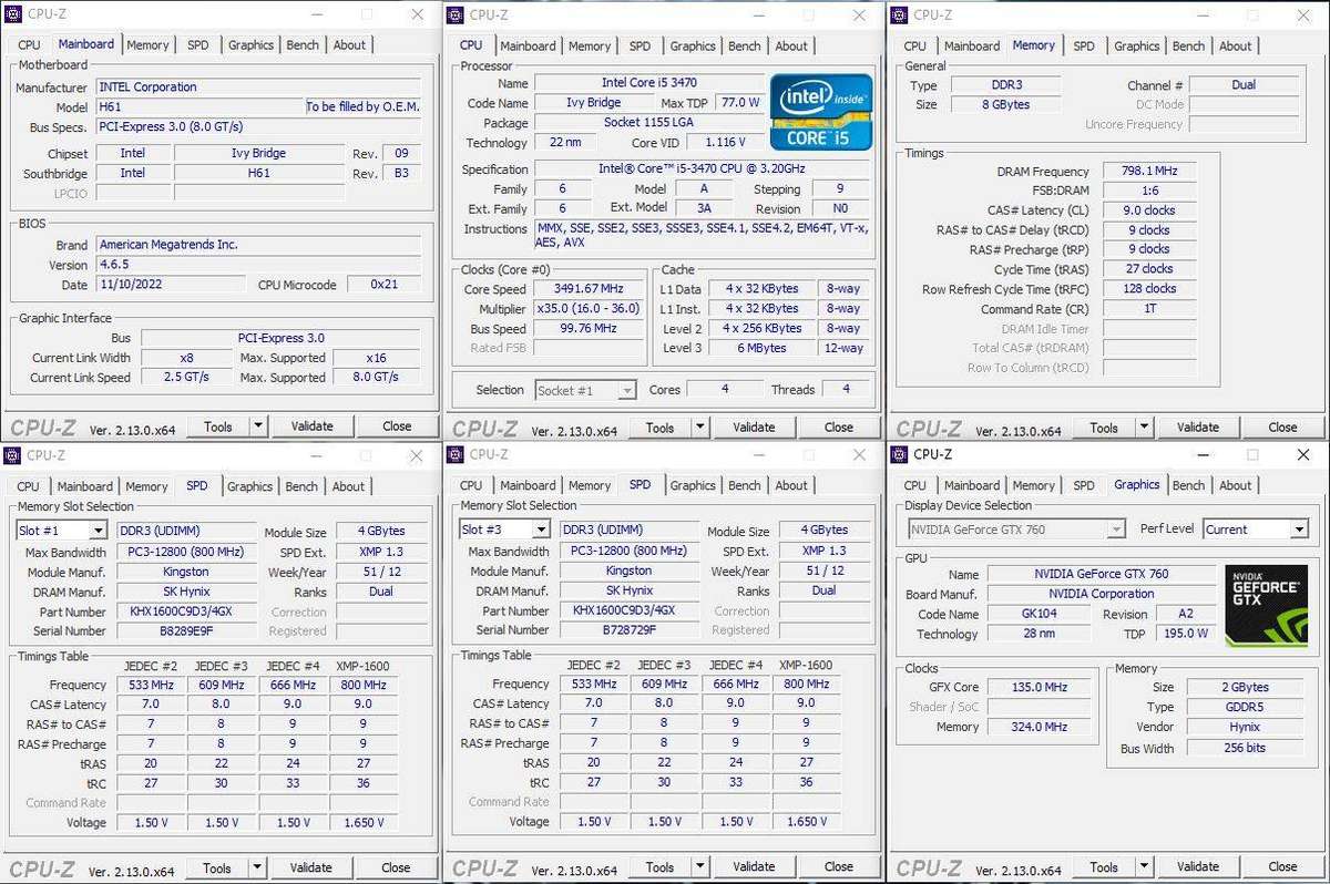 Windows 10 Desktop PC, GT 760 2Gb GPU, i5-3470 CPU, 8Gb RAM, 256Gb NvMe, DVD, Win 10 Pro