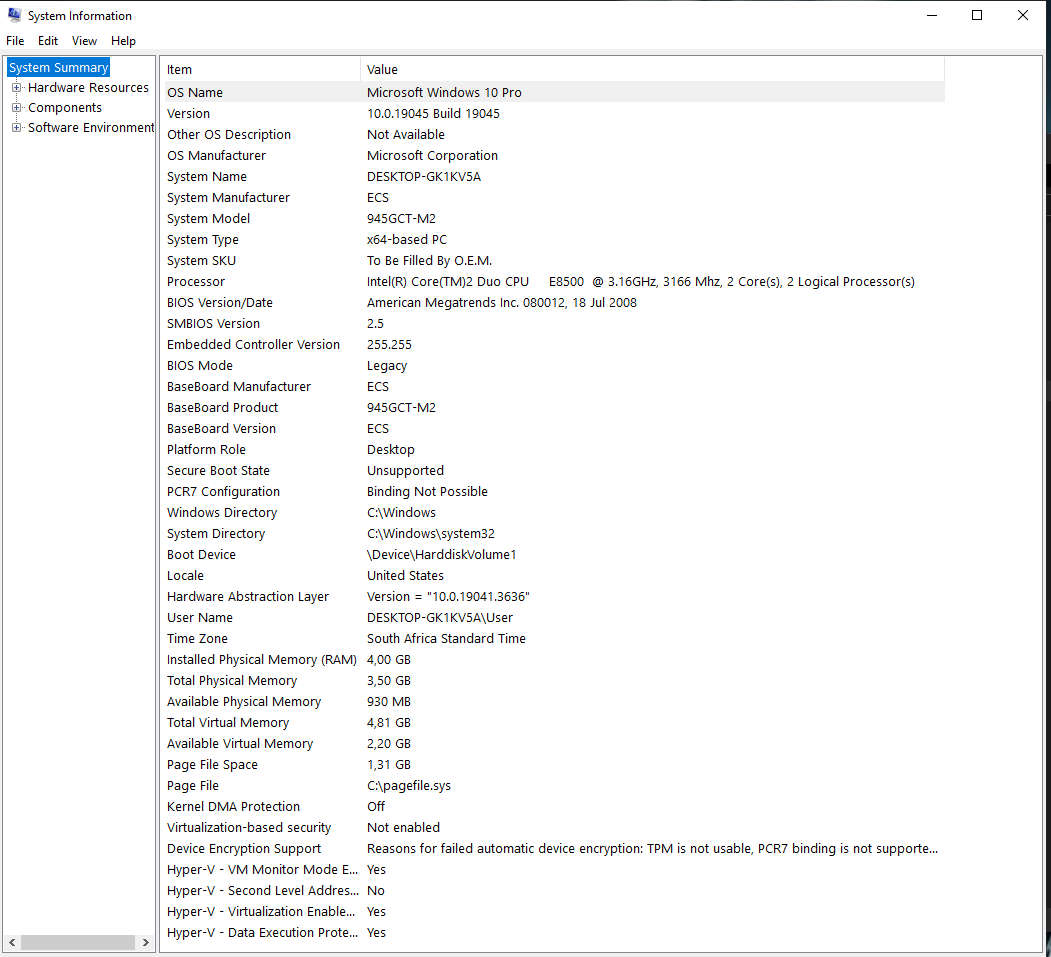Windows 10 Desktop PC, GT 440 1Gb GPU, Core2 Duo CPU, 4Gb RAM, 120Gb SSD, DVD, Win 10 Pro
