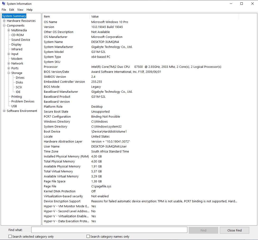 Windows 10 Desktop PC, GT220 1Gb GPU, Core2 Duo E7500 CPU, 4Gb RAM, 128Gb SSD, DVD, Win 10 Pro