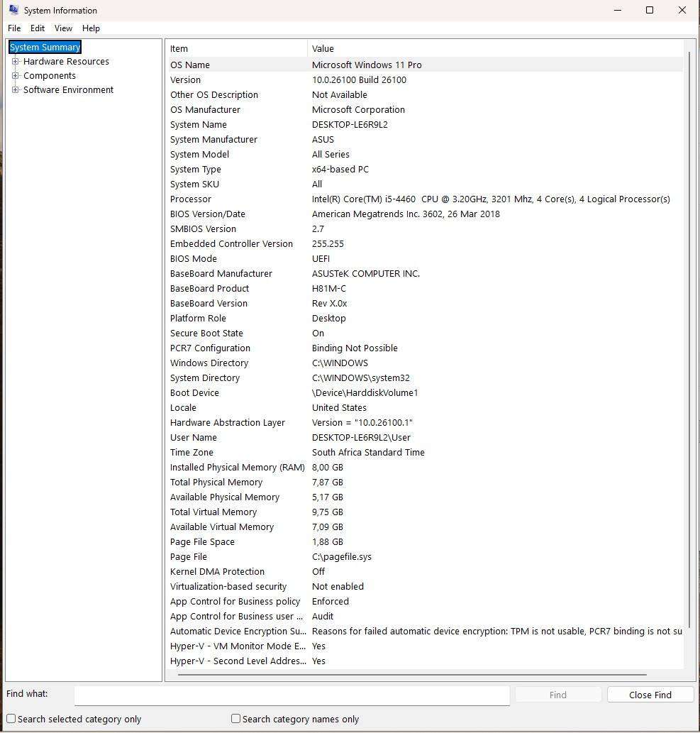 Windows 11 desktop PC, H81M M/B, i5-4460 CPU, 8Gb RAM, 256Gb SSD, DVD, no GPU, Win 11 Pro