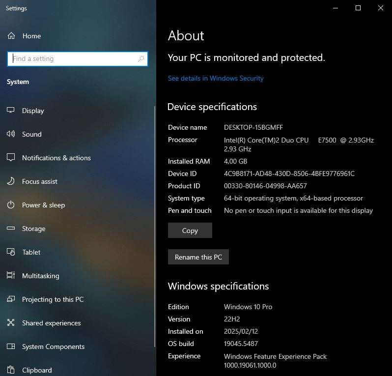 Windows 10 Desktop PC, GTX645 1Gb GPU, C2Duo E7500 CPU, 4Gb RAM, 120Gb SSD, DVD
