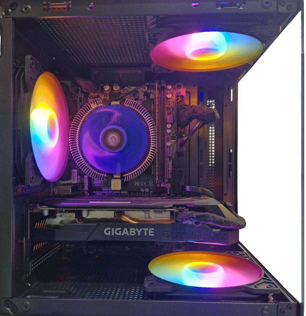 Gaming PC with static RGB, GTX 1650 Super 4Gb GPU, i5-6500 CPU, 16Gb RAM, 512Gb SSD, Win 11 Pro