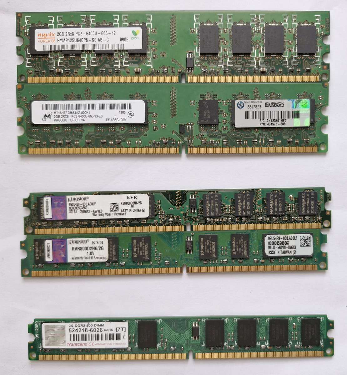 2Gb DDR2 667/800MHz RAM, 240 pin for PC