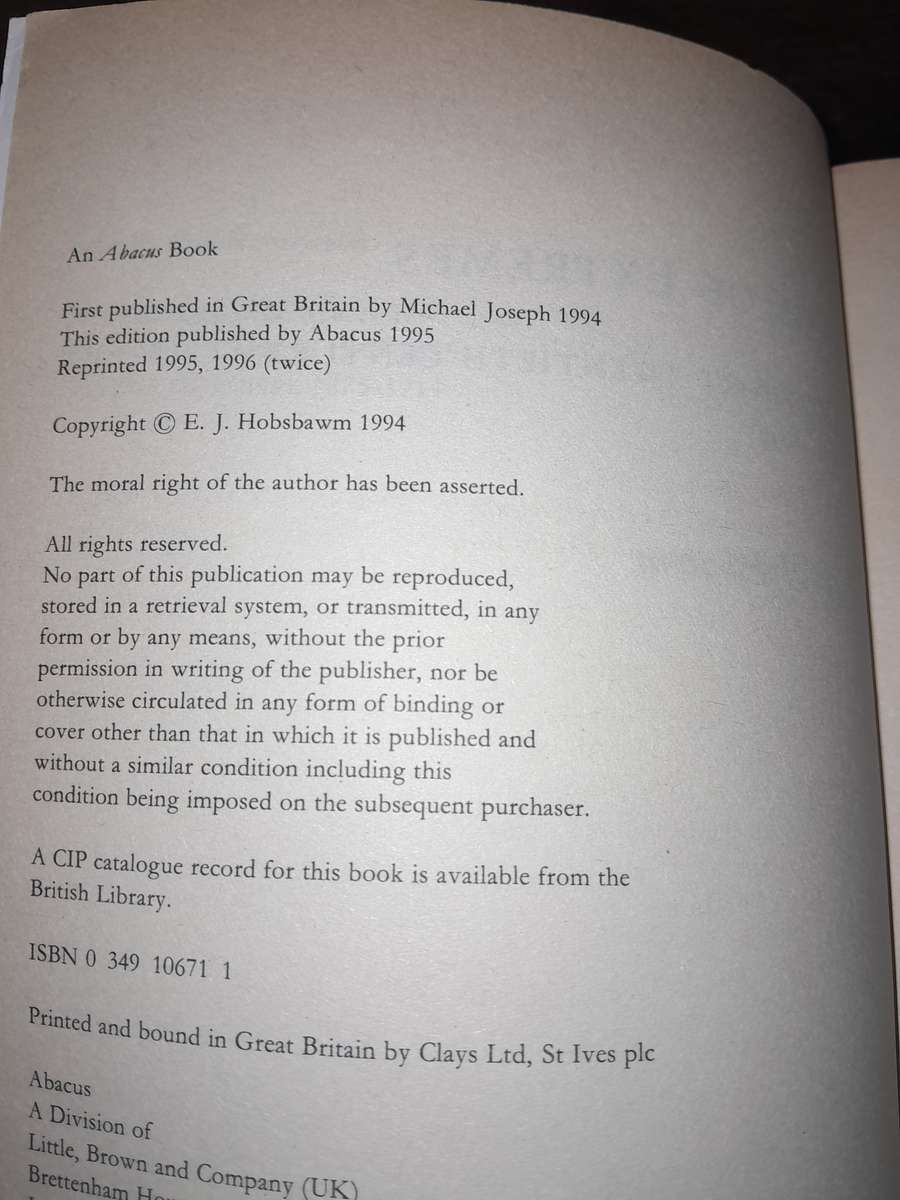 E.J. Hobsbawm - set of 4 books