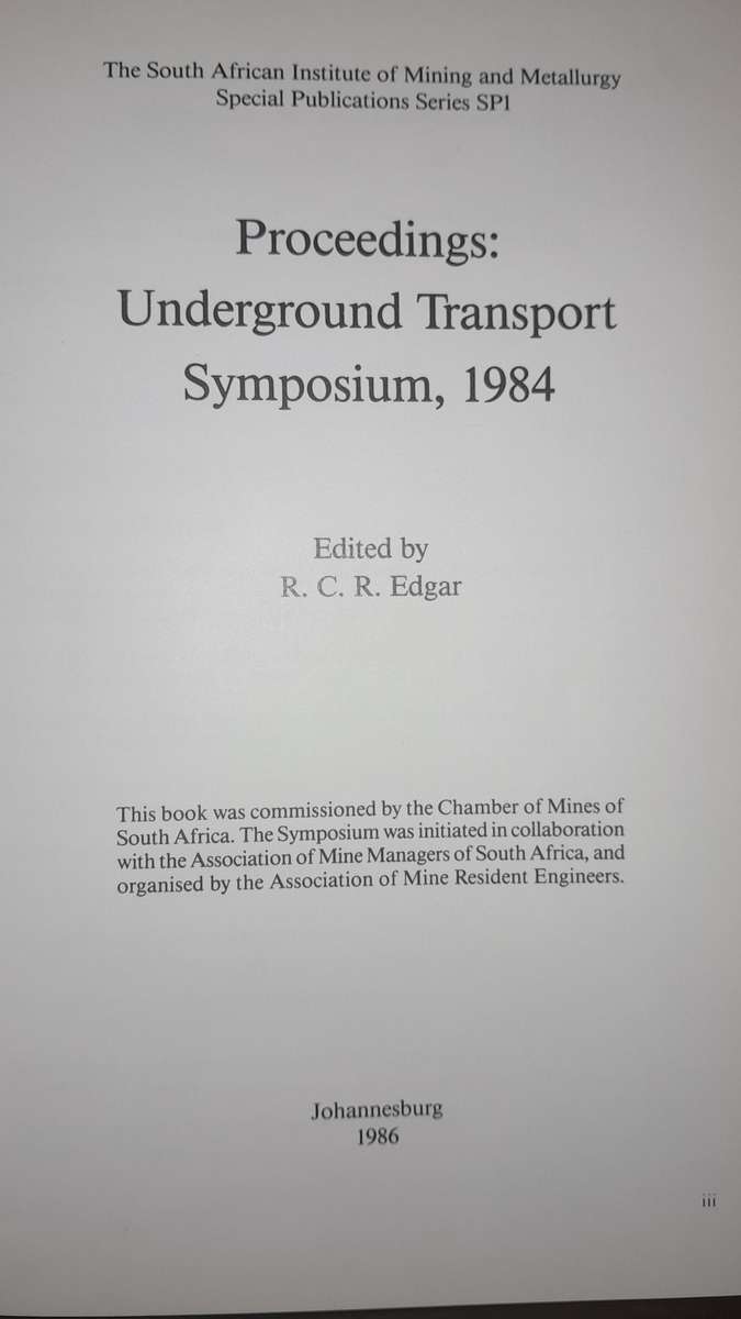 Underground Transport Symposium - mining and metallurgy (South Africa)