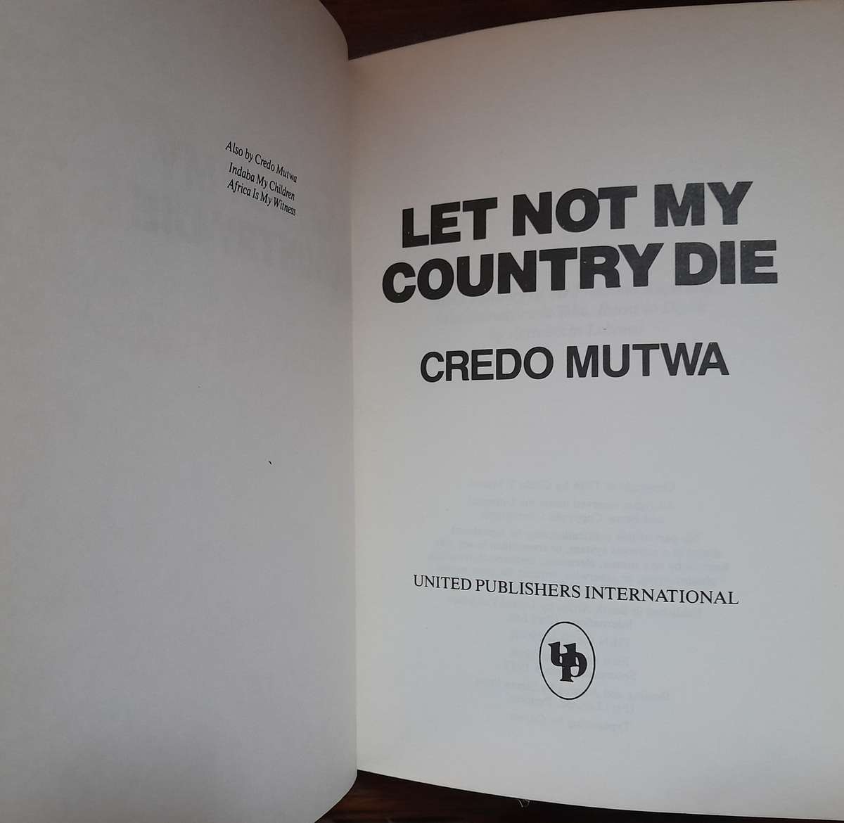 Let not my Country Die - Credo Mutwa