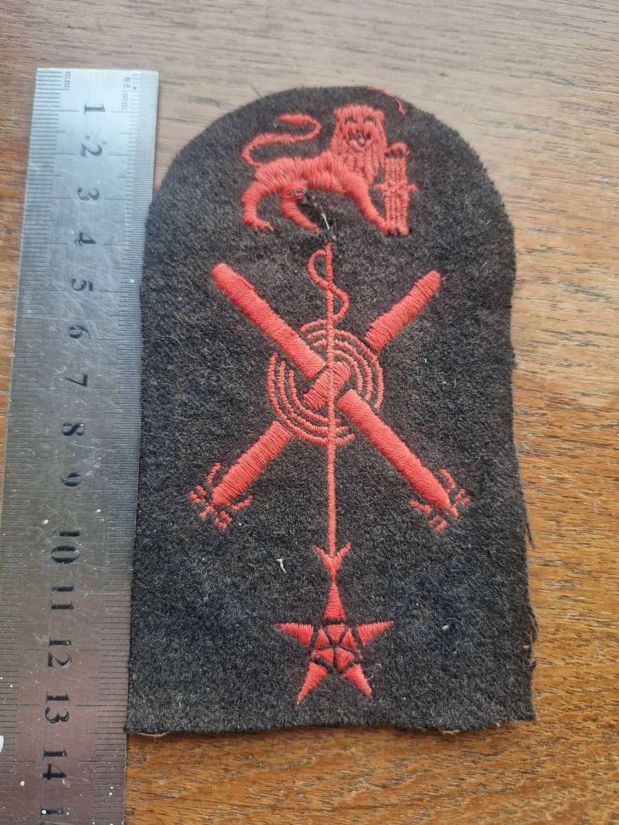 SA Navy Red Embroidered Badge