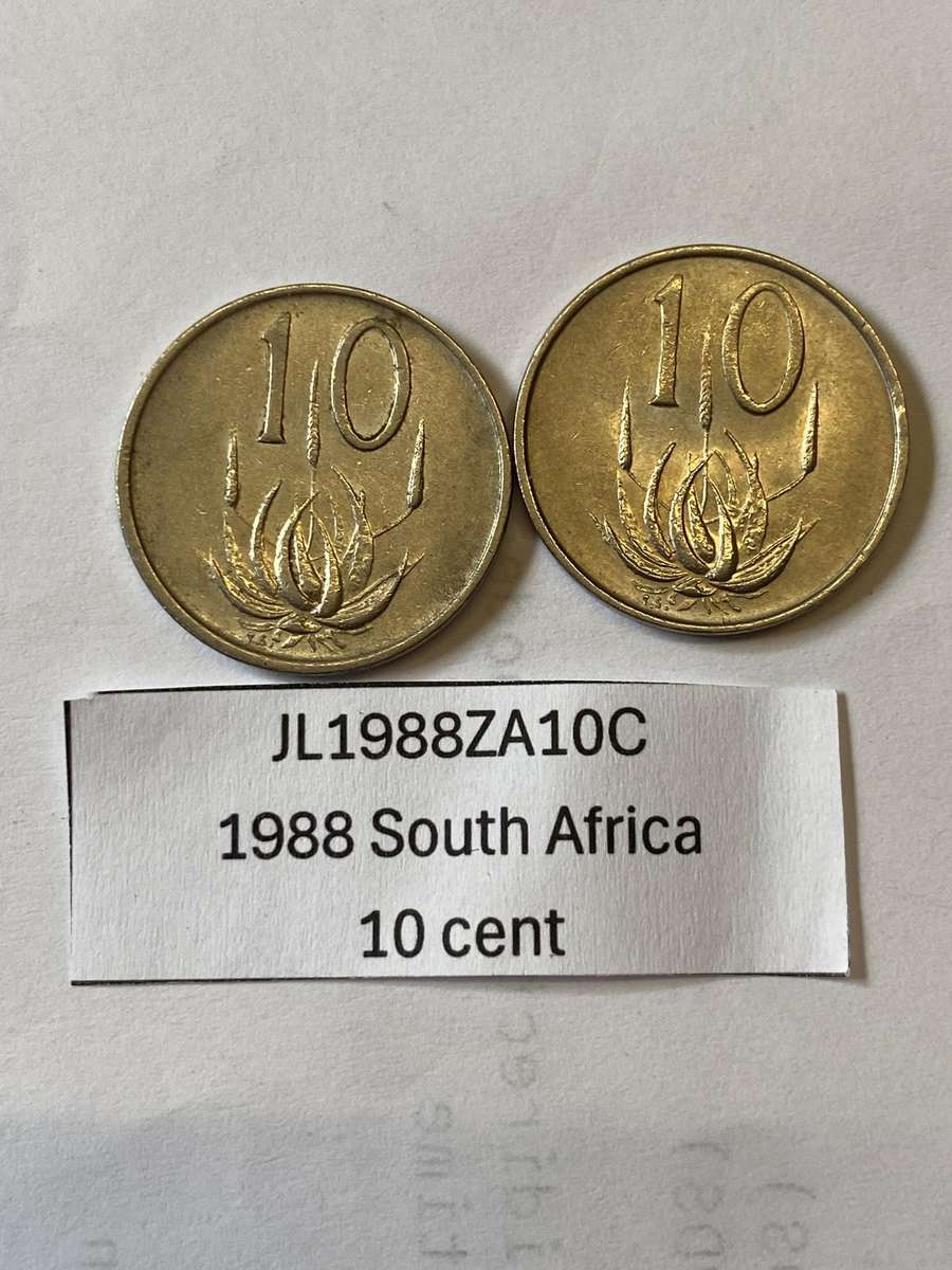 1988 South Africa 10 cent - BID PER COIN