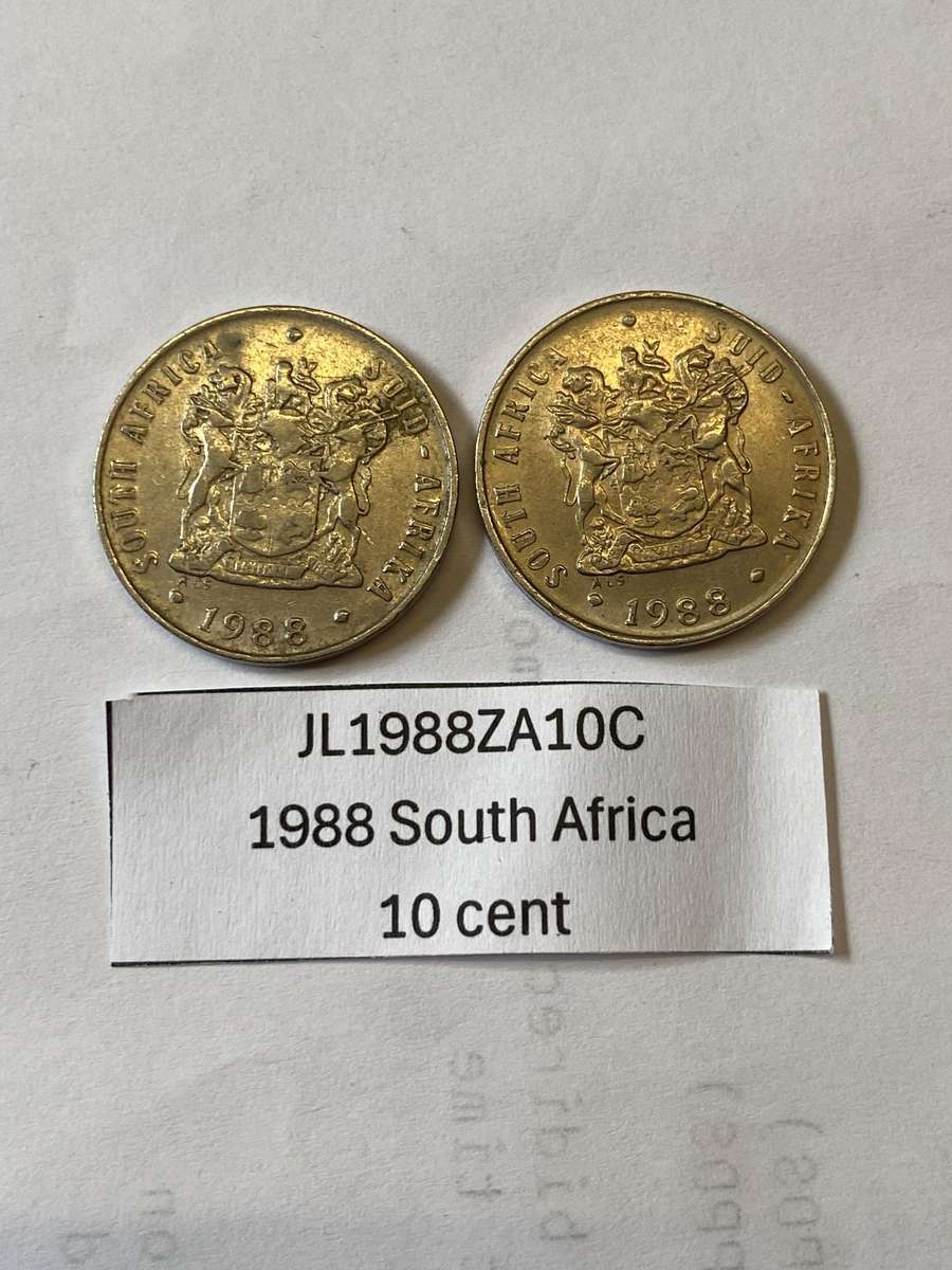 1988 South Africa 10 cent - BID PER COIN
