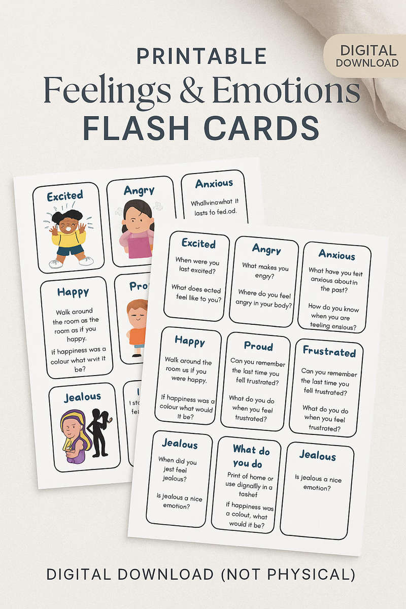 Printable Feelings & Emotions Flash Cards