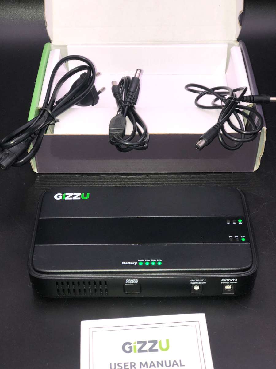 Gizzu GUDP36W Black 8800mAh Mini Dual DC UPS x 1