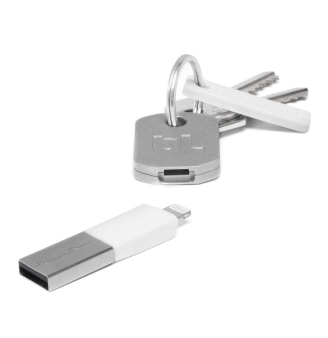 Bluelounge Kii Short USB to Lightning/USB Key chain Charge/Sync Cable