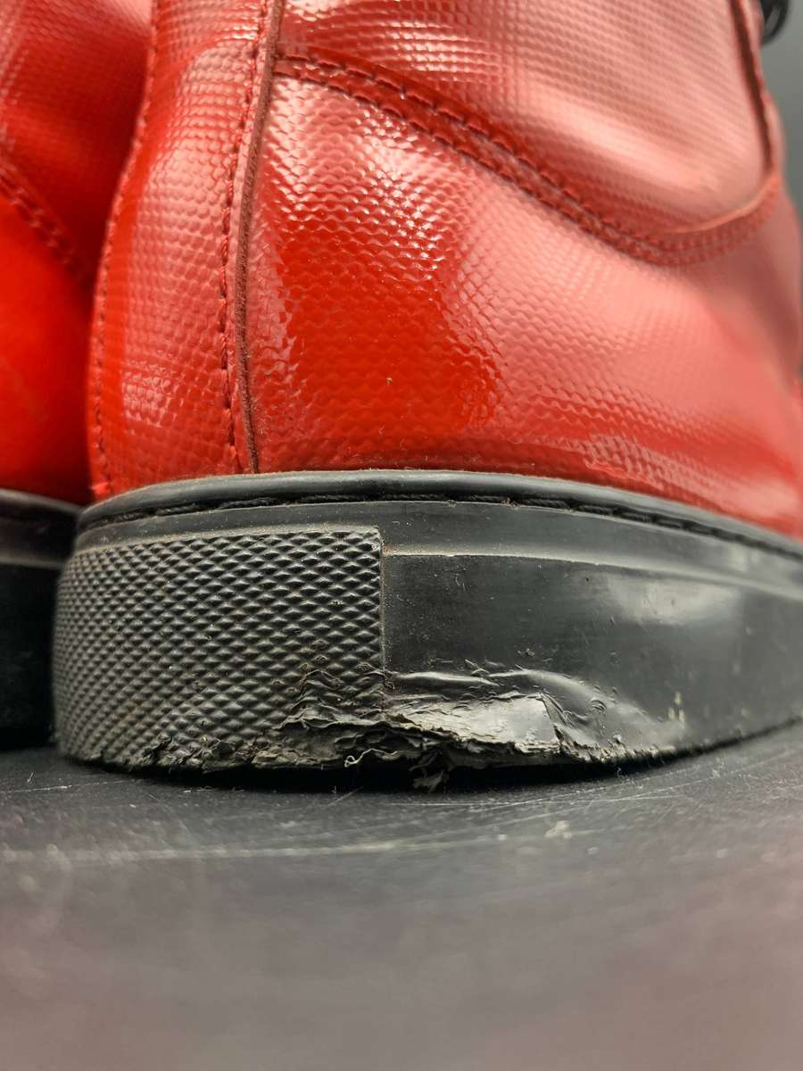 Balenciaga Style Red Arena High-Top Sneakers  Vibrant & Bold Size 41