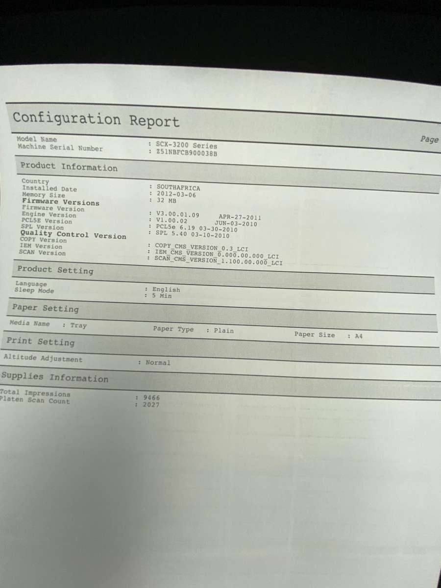Samsung SCX-3200 Mono Laser Printer - Multifunction