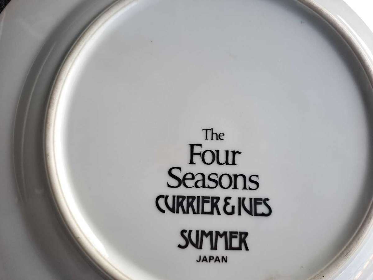 Curry & Ives four seasons decorative plates, Japan