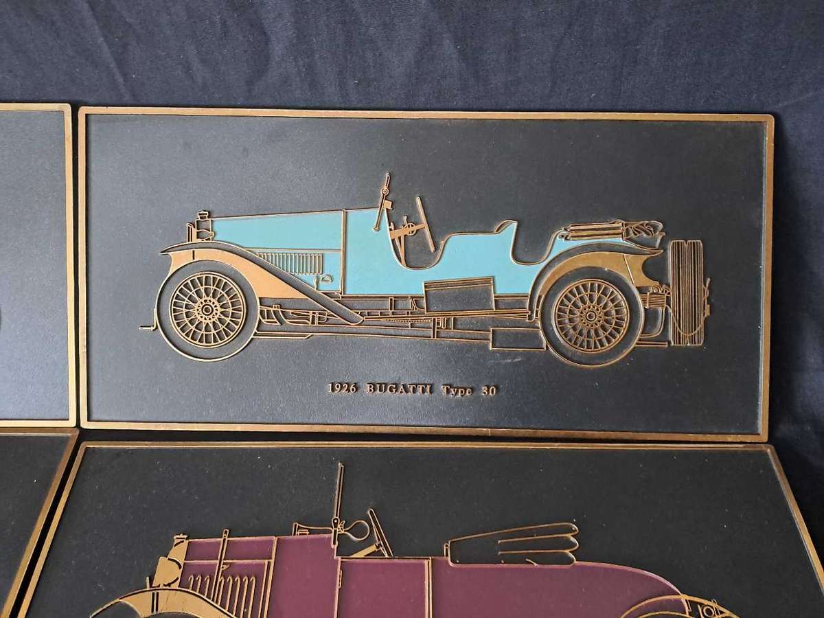 Frank Downs LTD vintage car wall plaques, hard plastic