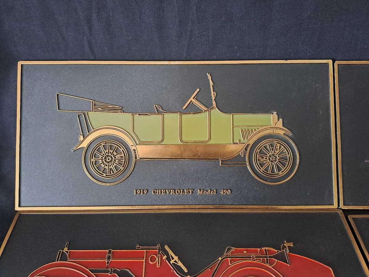 Frank Downs LTD vintage car wall plaques, hard plastic