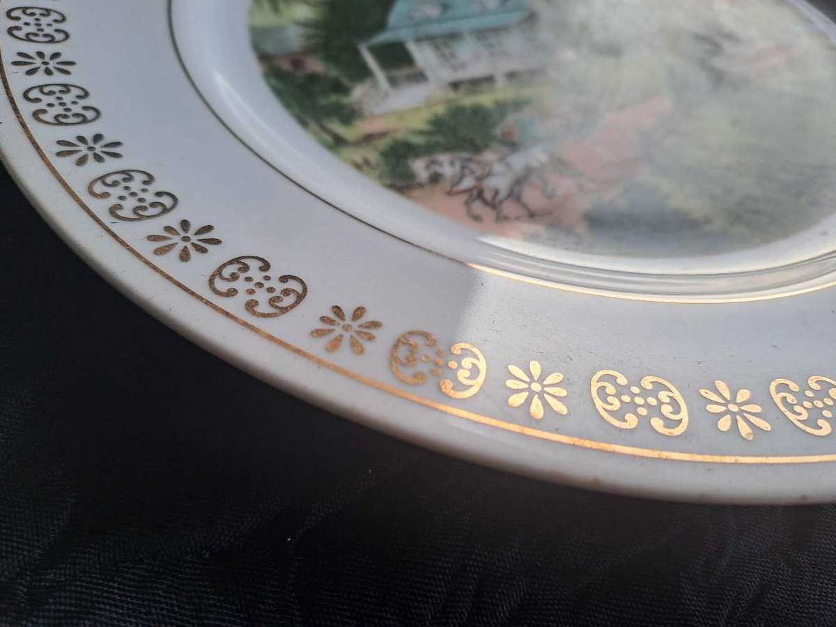 Curry & Ives four seasons decorative plates, Japan