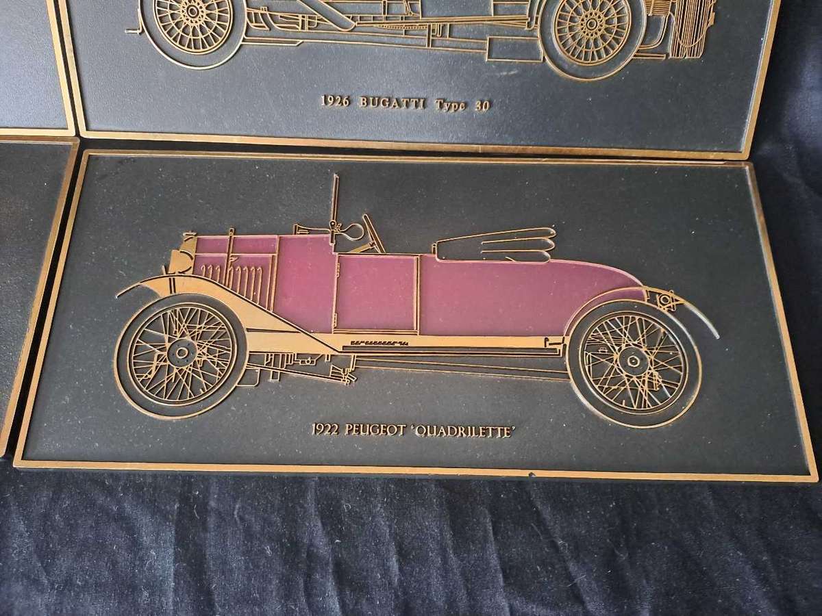 Frank Downs LTD vintage car wall plaques, hard plastic
