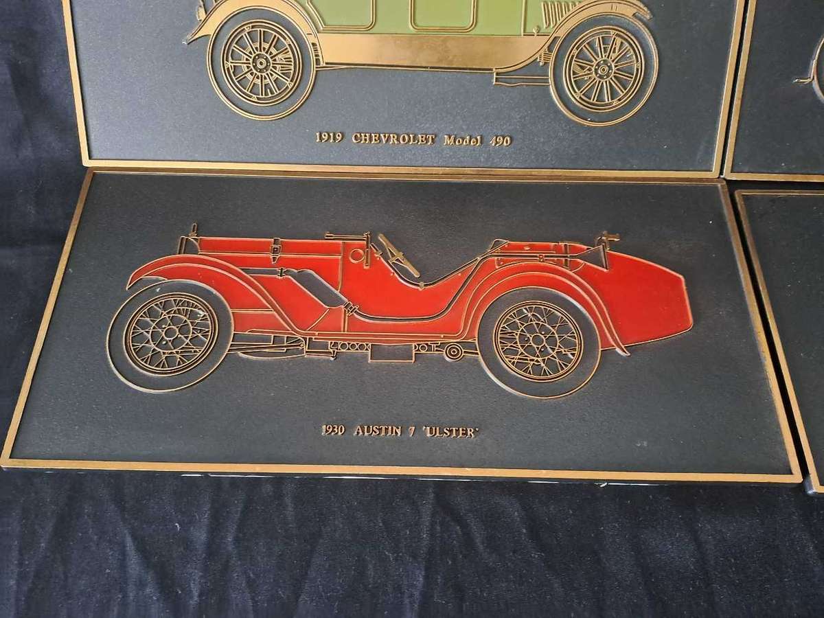 Frank Downs LTD vintage car wall plaques, hard plastic