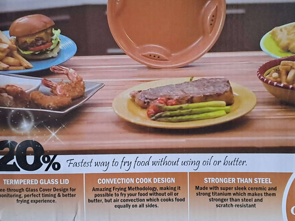 Steel Air Fry Pan, non stick ceramic cookware