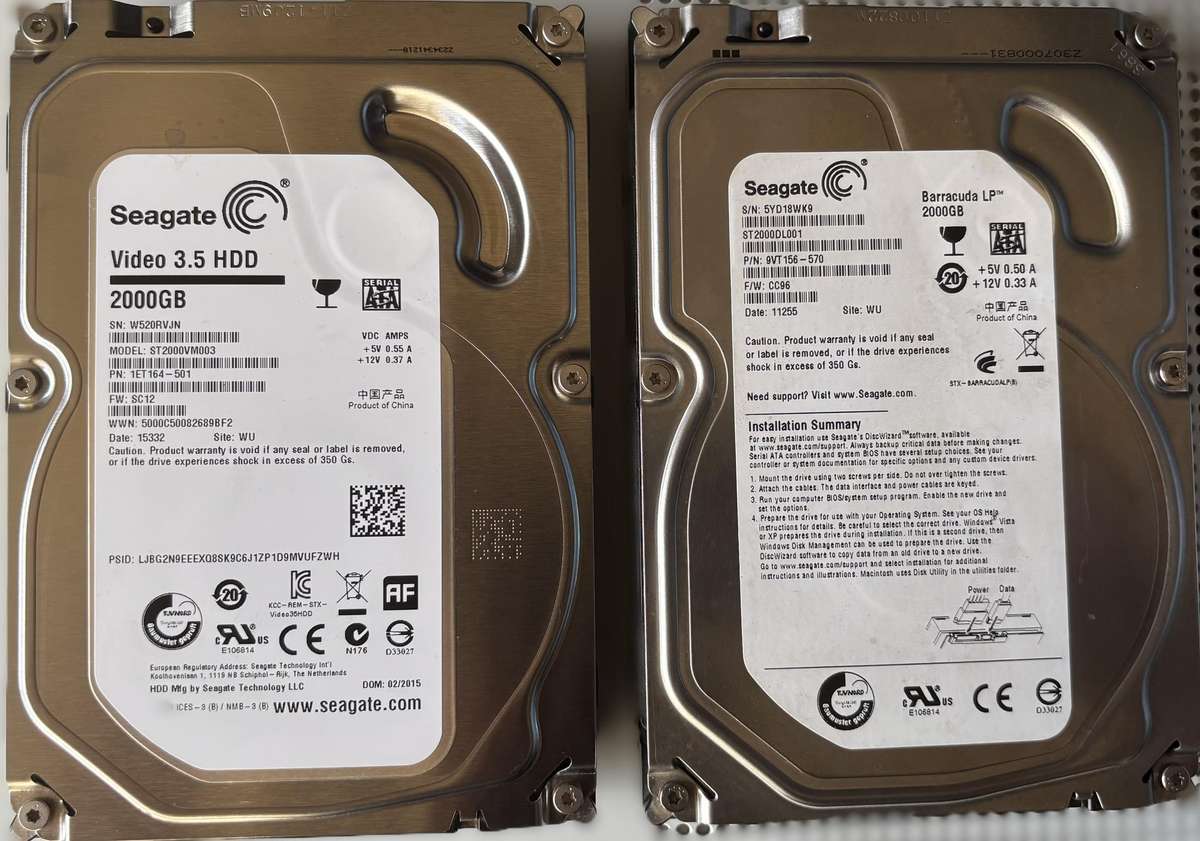 2 x 2TB Seagate Hardrives
