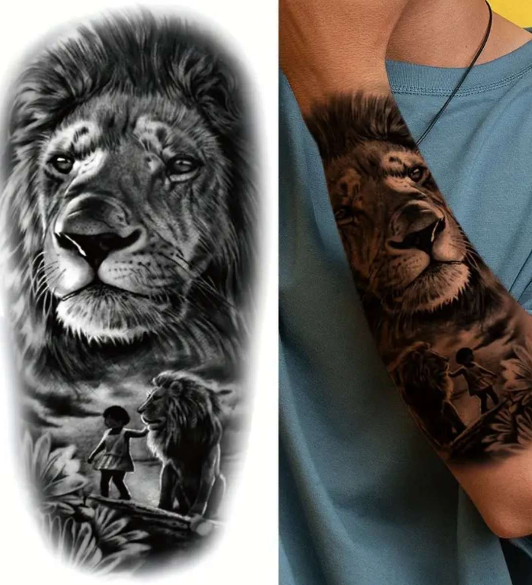 Half Arm Temporary Tattoo Stickers