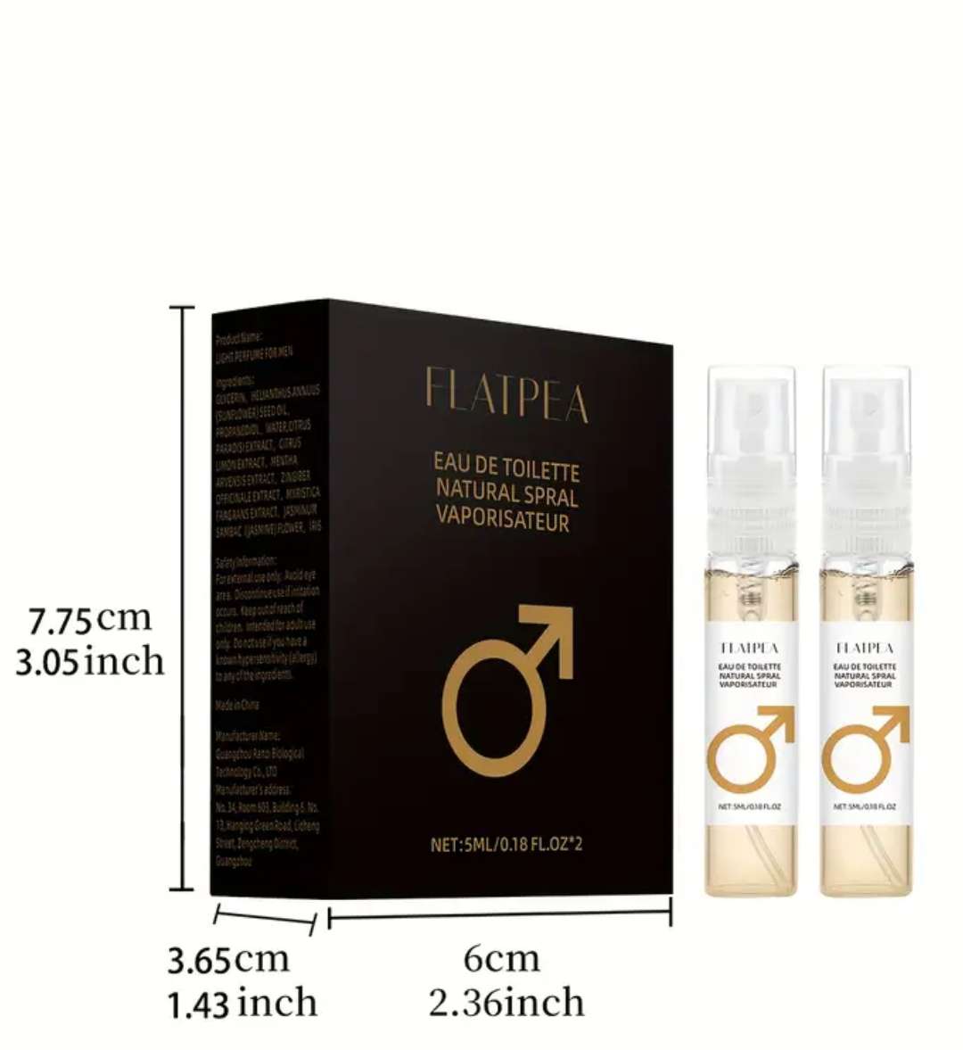 Long-lasting Men's pheromone cologne 1 box 2pcs dating perfume long-lasting fragrance