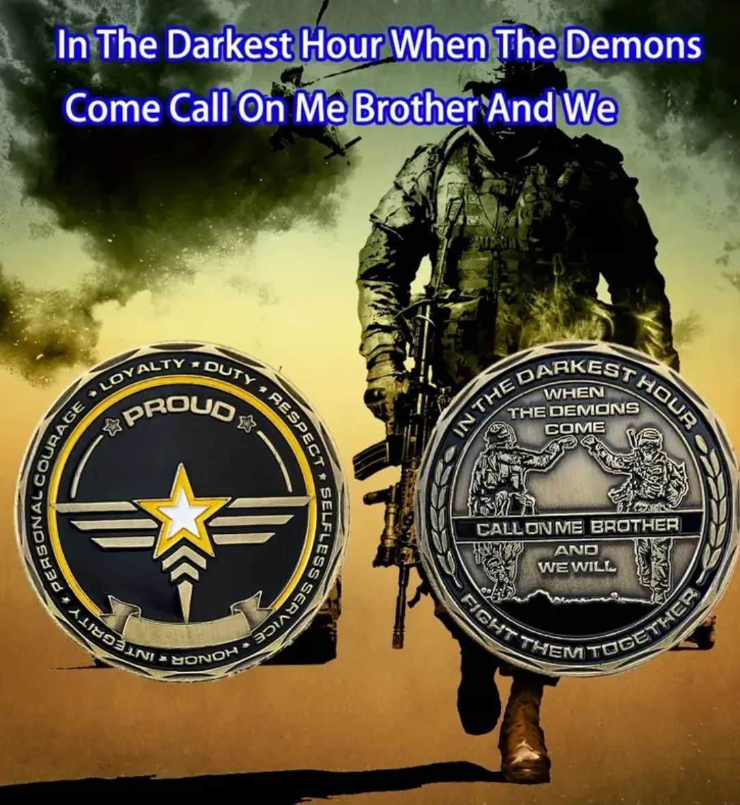 1pc Antique Bronze-Plated American Army Challenge Coin, USA Military Commemorative Collectible Coin