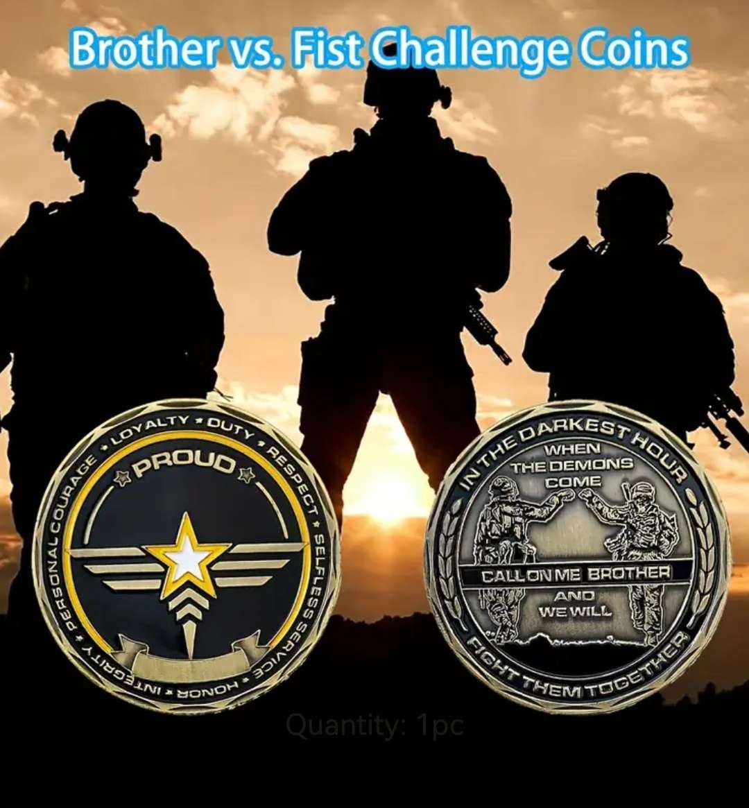 1pc Antique Bronze-Plated American Army Challenge Coin, USA Military Commemorative Collectible Coin