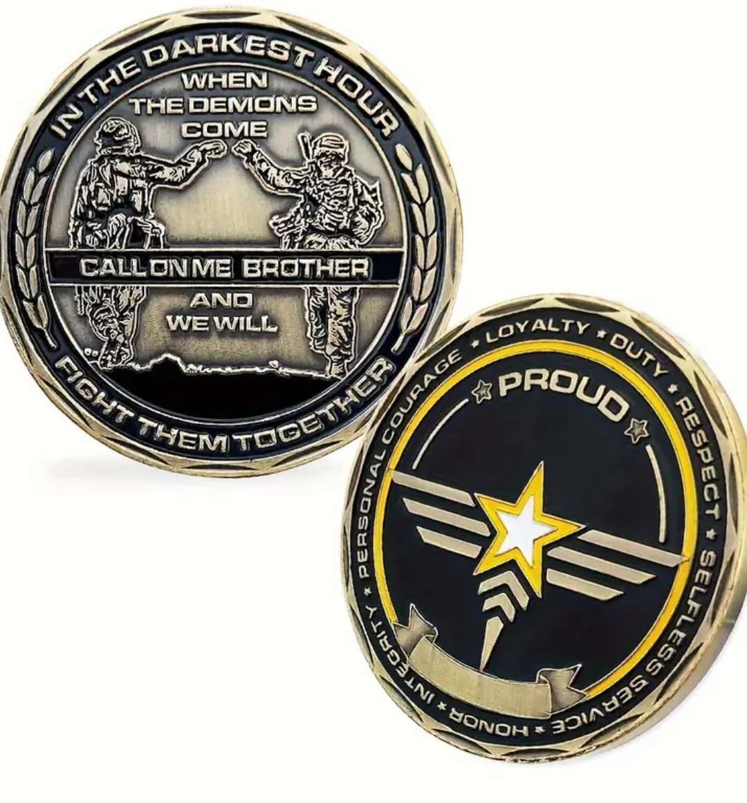 1pc Antique Bronze-Plated American Army Challenge Coin, USA Military Commemorative Collectible Coin