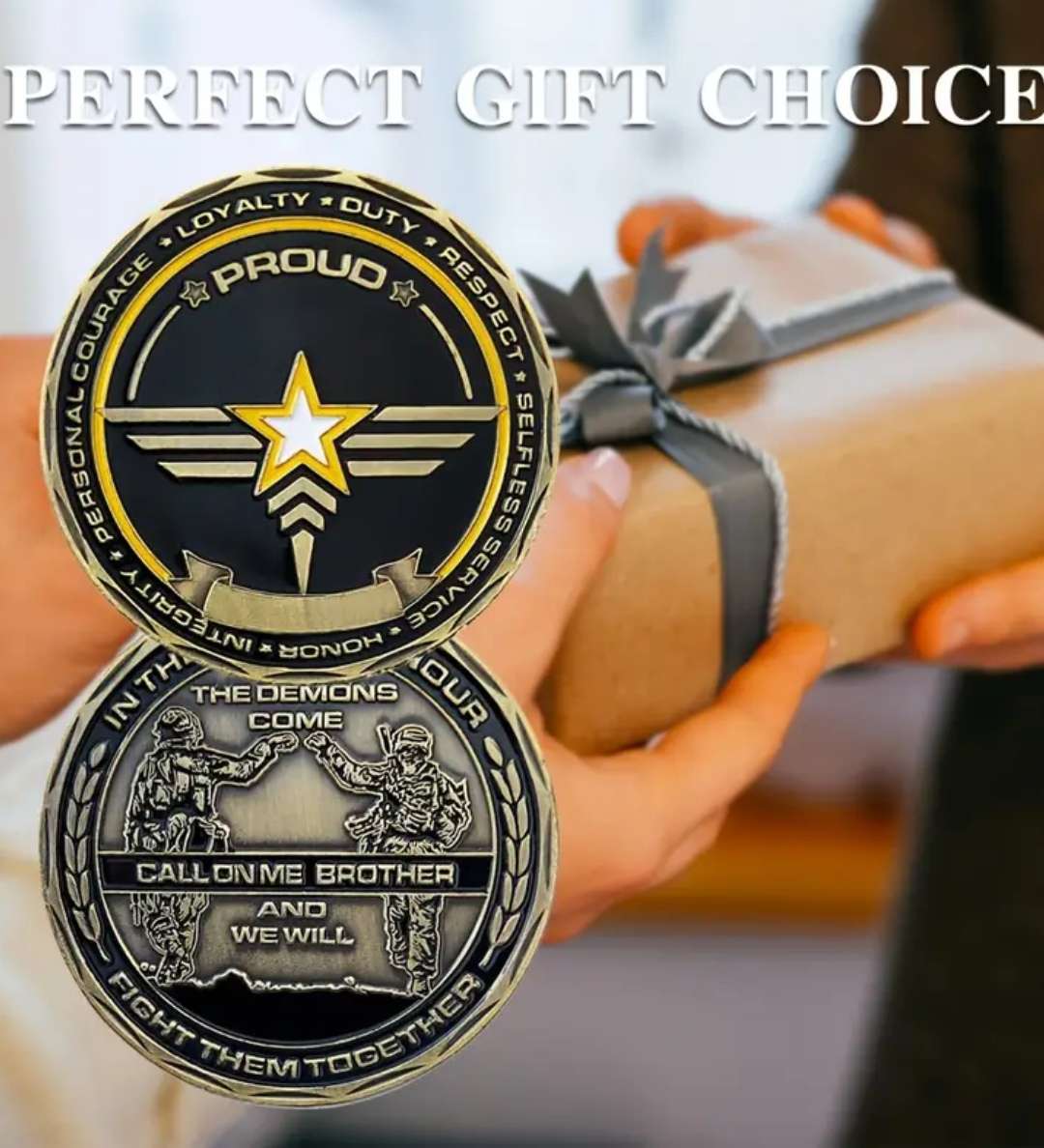 1pc Antique Bronze-Plated American Army Challenge Coin, USA Military Commemorative Collectible Coin