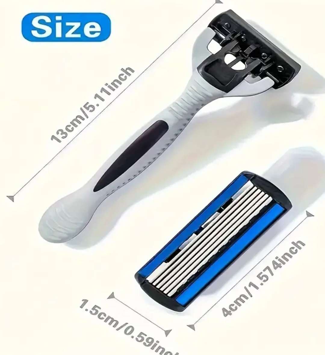 Manual Razor For Men,  2 x Handle, 24 x 6 Layers Stainless Steel Hair Removal Razor Blades