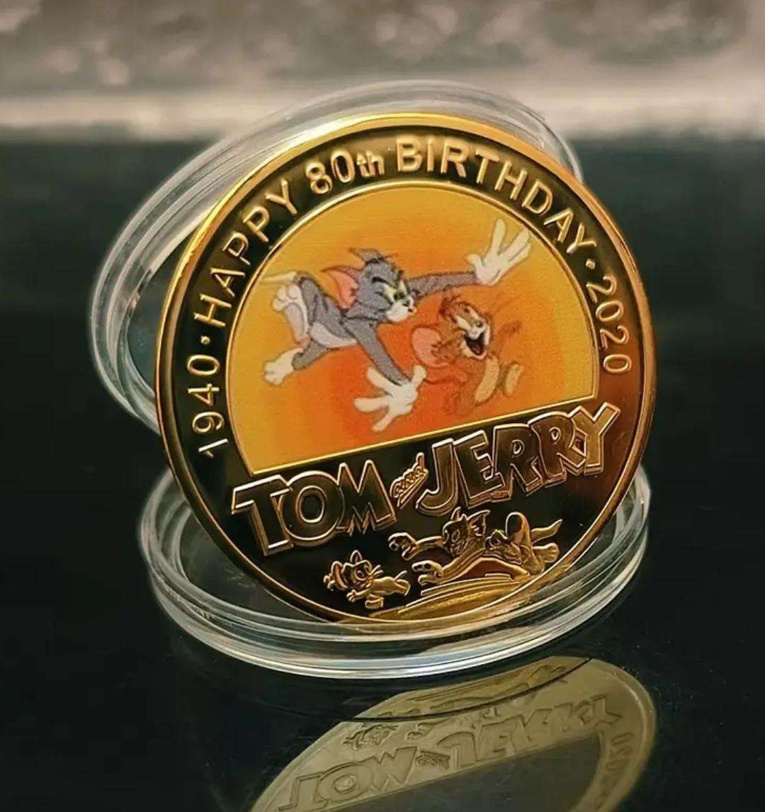 2pcs Set WB Authorized 80th Birthday Tom And Jerry Series Commemorative Coins