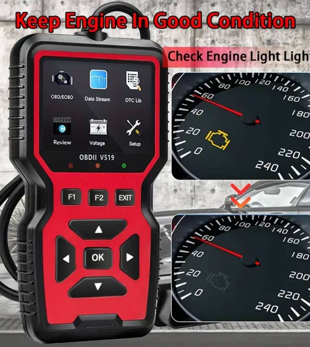 OBD2 Scanner Diagnostic Tool - Grey