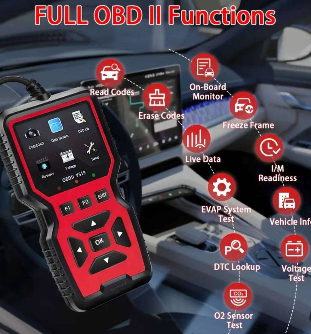 OBD2 Scanner Diagnostic Tool - Grey