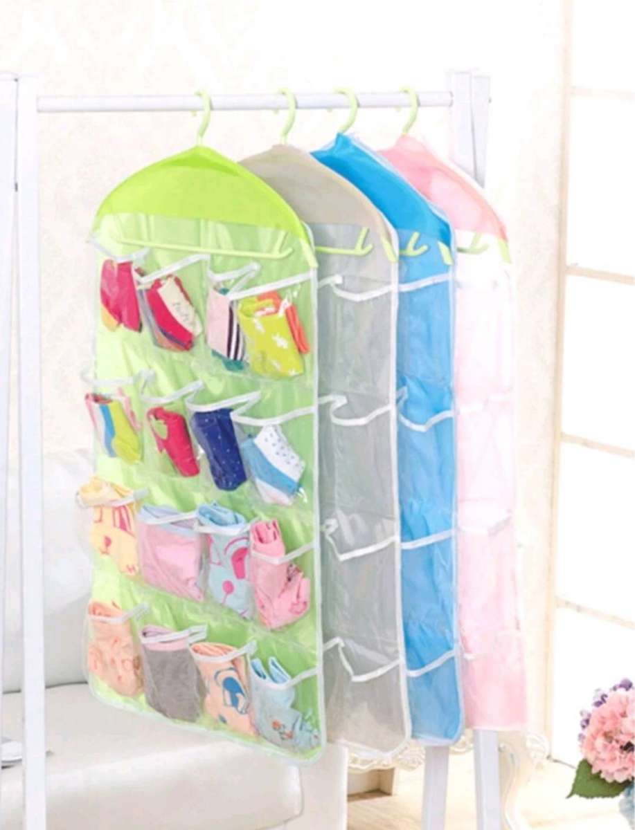 3 Pc Polyester Hanging Storage Bag - Random Colors