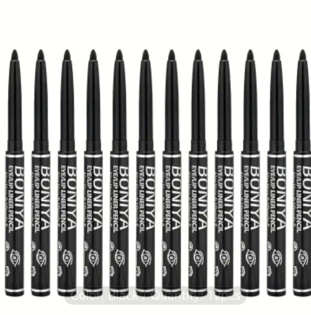 12pcs Bonja Black Eyeliner Pencils