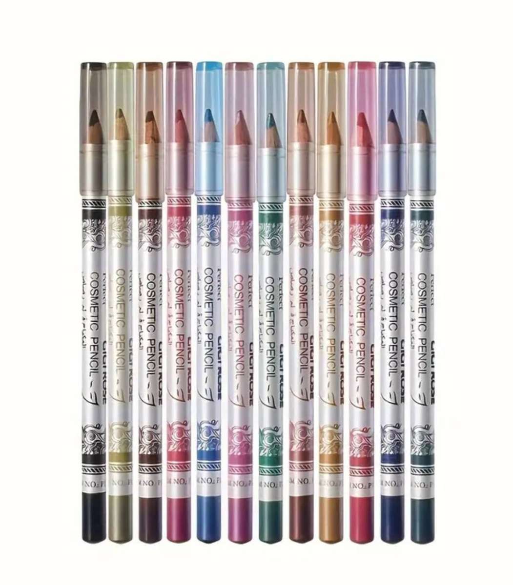 12-Pack Colorful Eyeliner Pencil Set