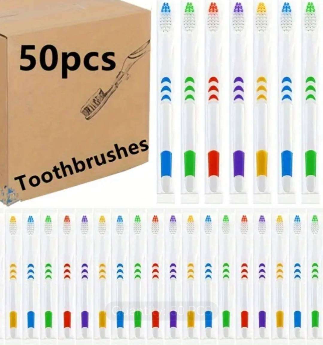 50pcs Individually Wrapped Bulk Toothbrushes