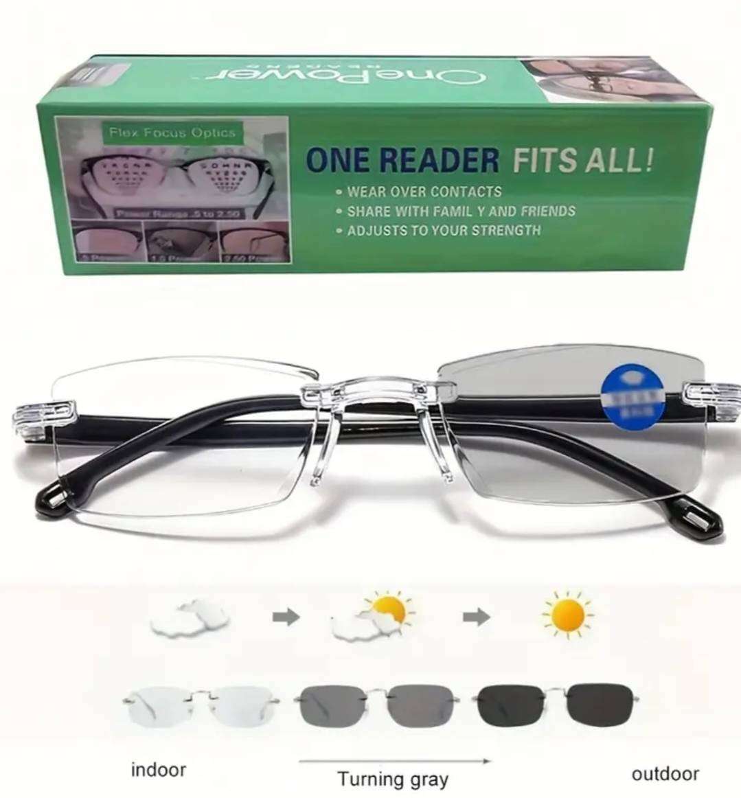 ZQ Auto-Focusing Progressive Reading Glasses - Multi-Focal (1.0-4.0 Magnification)