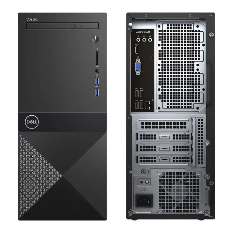 Dell Vostro 3670 Tower Desktop Computer  Intel Core i3 8th Gen, 8GB RAM, 120GB SSD + 1TB HDD
