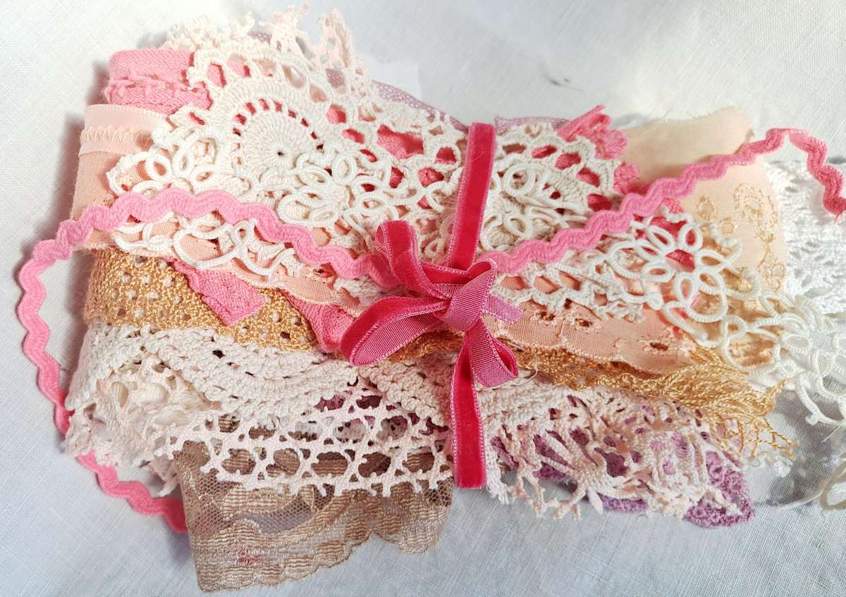 Surprise bundle of lace and trim scraps