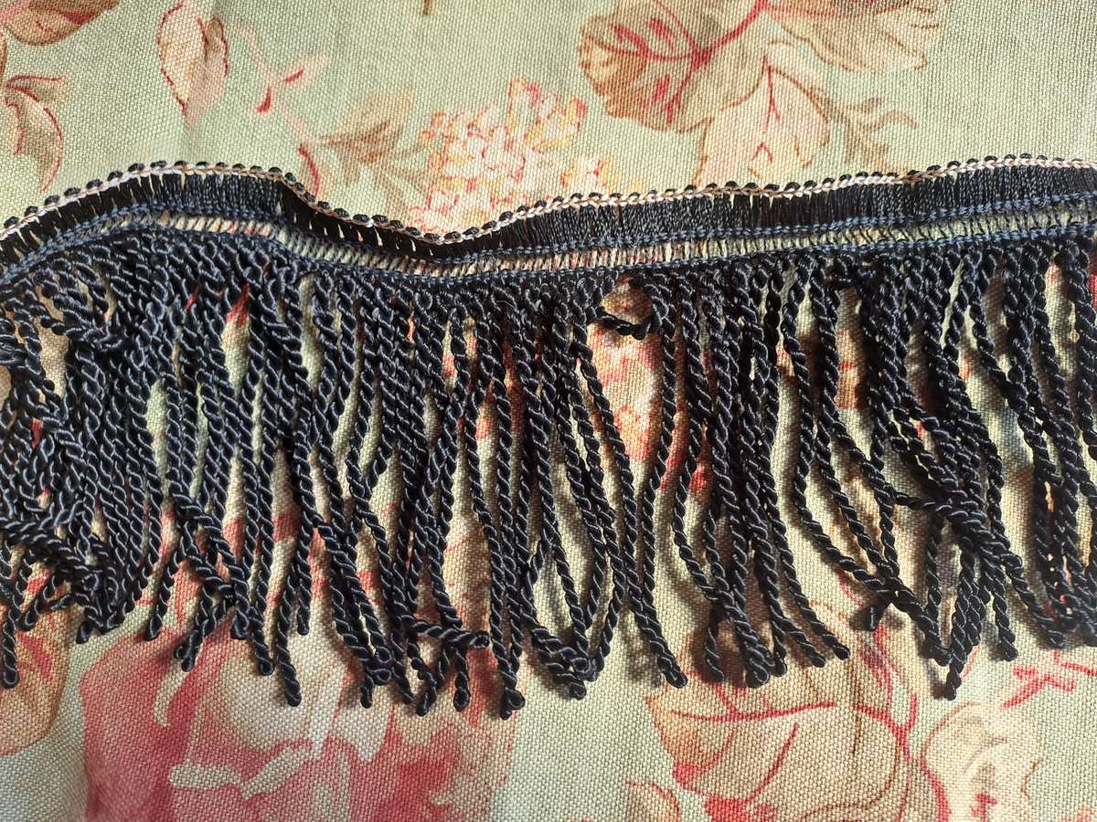 Black fringe 11cm wide - price is per metre - as new